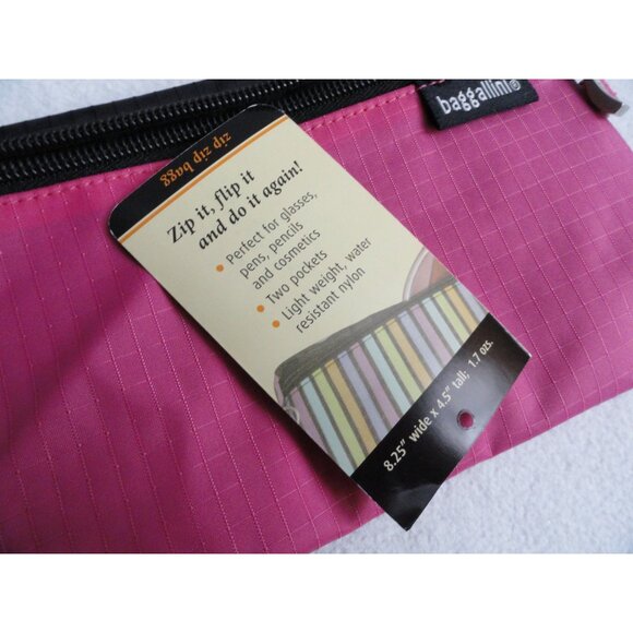 Baggallini Bright Pink and Black Zip Zip Bag - Picture 4 of 5